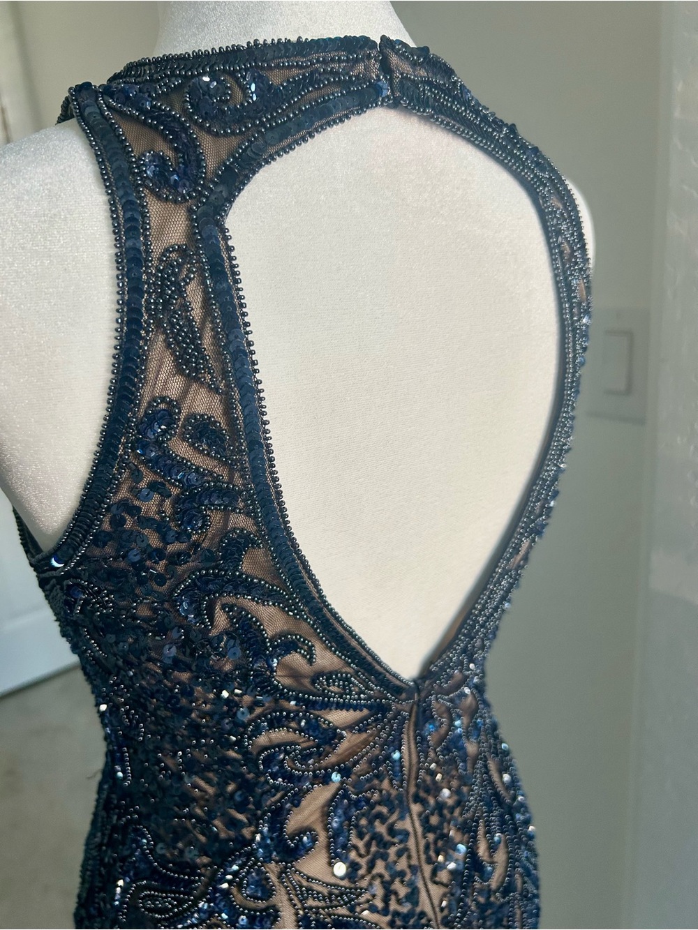 Scala Navy Sequin Midi Dress - Halter Neck - Picture 4 of 5